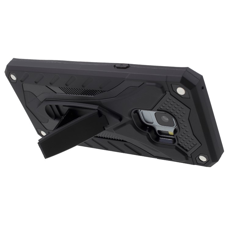 Rugged Shockproof Hybrid Phone Case with Kickstand for Samsung Galaxy S9 SM-G960 - Black-5