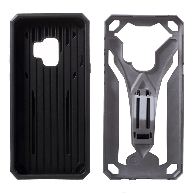 Rugged Shockproof Hybrid Phone Case with Kickstand for Samsung Galaxy S9 SM-G960 - Black-9