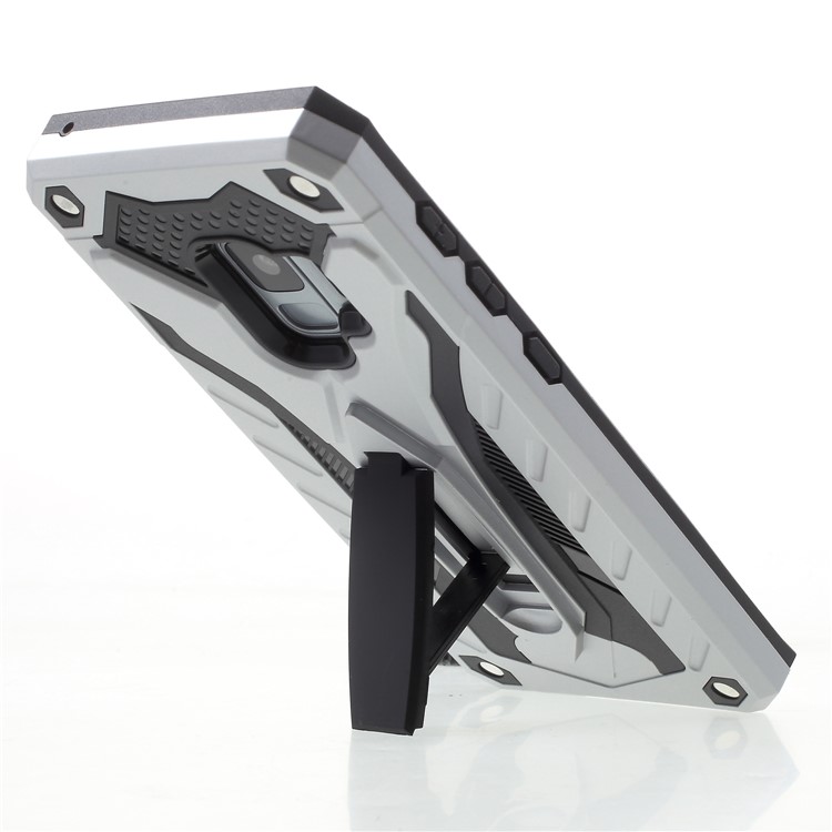 Rugged Shockproof Hybrid Phone Cover with Kickstand for Samsung Galaxy S9 SM-G960 - Silver-6