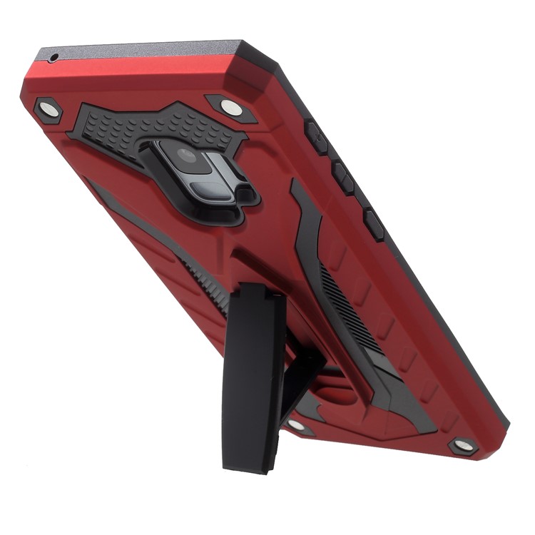 Rugged Shockproof Hybrid Phone Casing with Kickstand for Samsung Galaxy S9 SM-G960 - Red-6
