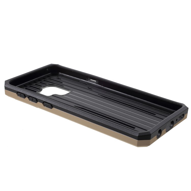 Rugged Shockproof Hybrid Phone Shell with Kickstand for Samsung Galaxy S9 SM-G960 - Gold-7