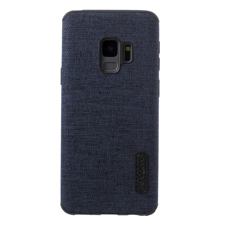 Canvas Cloth Coated TPU Mobile Phone Case for Samsung Galaxy S9 SM-G960 - Dark Blue-2