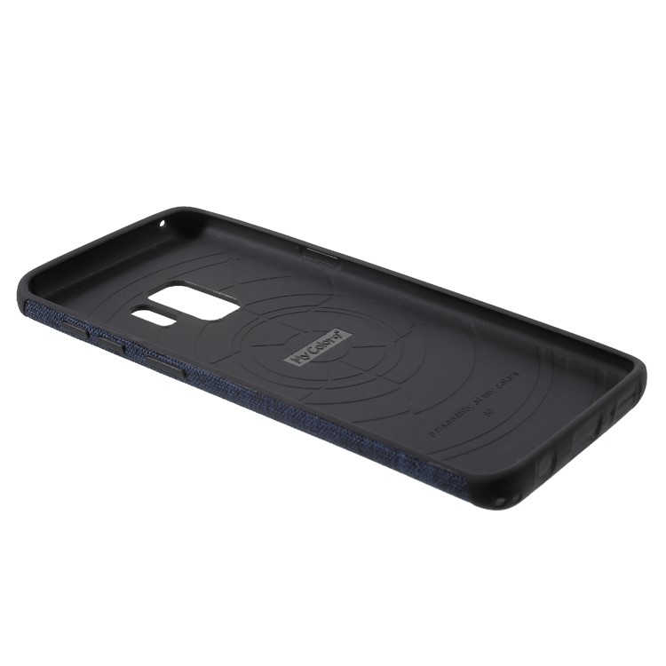 Canvas Cloth Coated TPU Mobile Phone Case for Samsung Galaxy S9 SM-G960 - Dark Blue-4