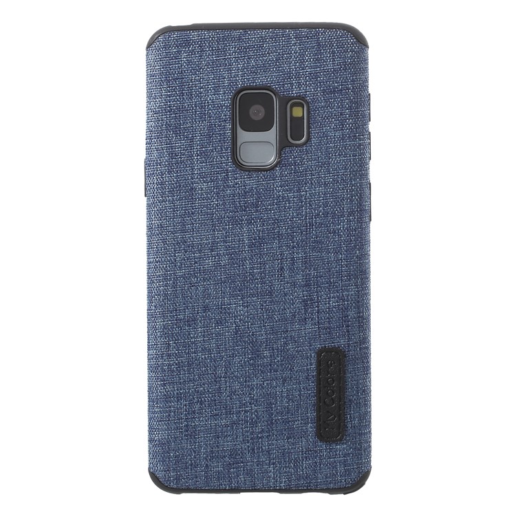 Canvas Cloth Coated TPU Cell Phone Cover for Samsung Galaxy S9 SM-G960 - Baby Blue-1