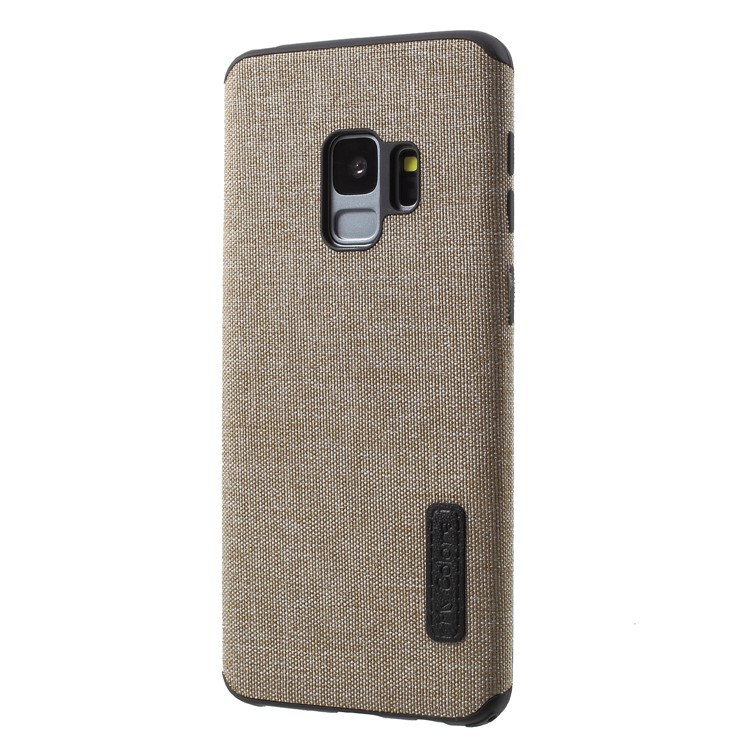 Canvas Cloth Coated TPU Back Phone Shell for Samsung Galaxy S9 SM-G960 - Khaki-3