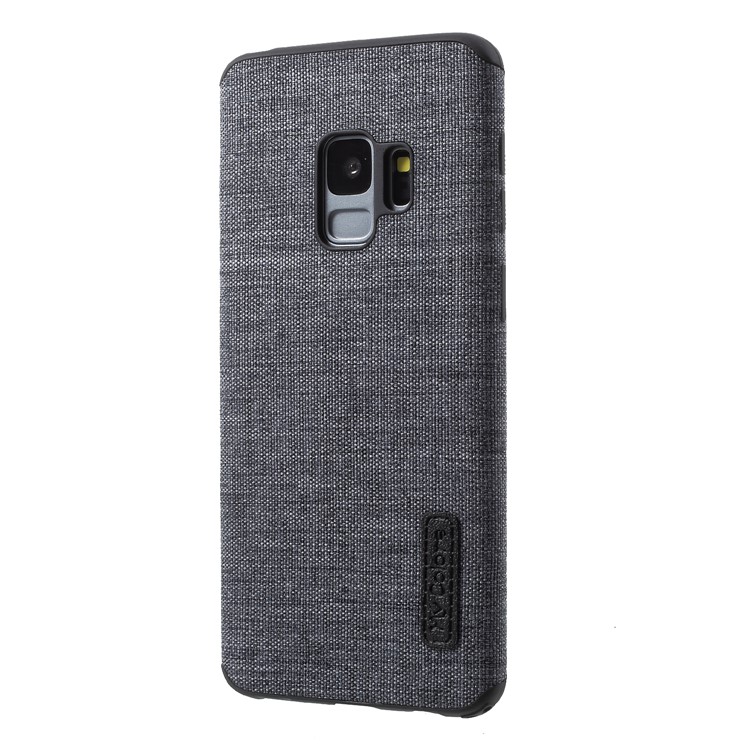 Canvas Cloth Coated TPU Phone Casing for Samsung Galaxy S9 SM-G960 - Grey-3