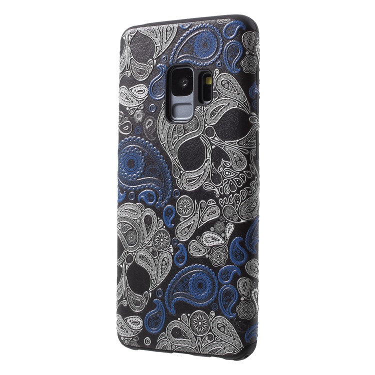 Embossed Pattern Soft TPU Cover for Samsung Galaxy S9 SM-G960 - Skulls-3