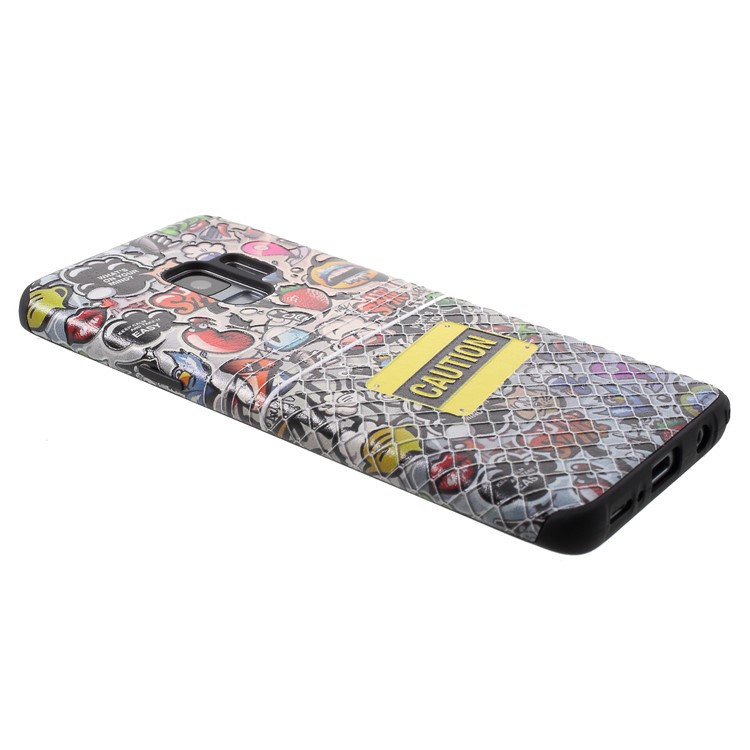 Embossed Pattern Soft TPU Shell for Samsung Galaxy S9 SM-G960 - Caution-4