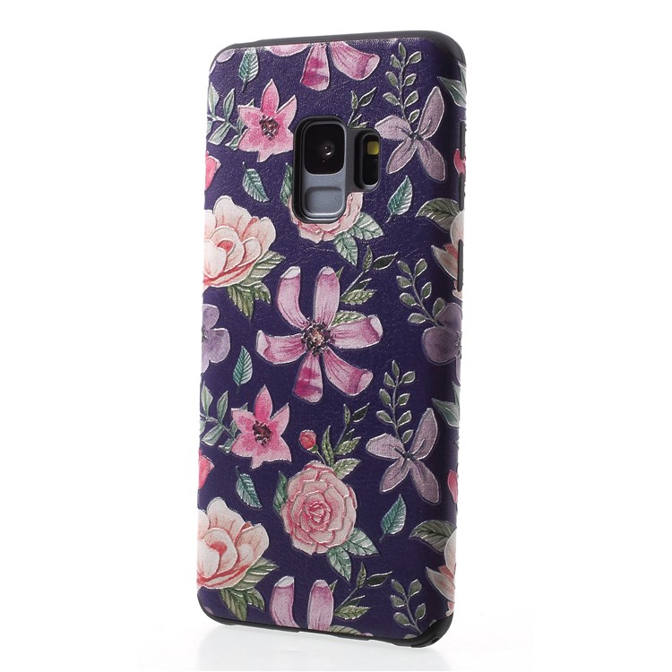 Embossed Pattern Soft TPU Mobile Case for Samsung Galaxy S9 SM-G960 - Blooming Flowers-3