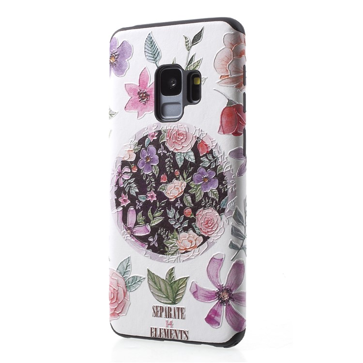 Embossed Pattern Soft TPU Phone Casing for Samsung Galaxy S9 SM-G960 - Pretty Flowers-3