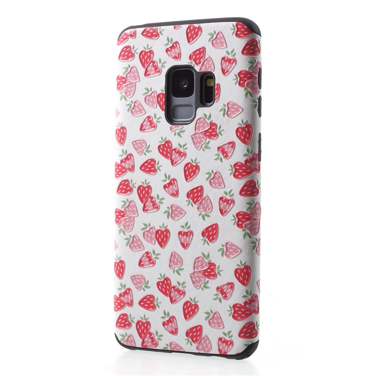 Embossed Pattern Soft TPU Mobile Cover for Samsung Galaxy S9 SM-G960 - Strawberries Pattern-3
