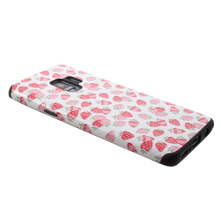 Embossed Pattern Soft TPU Mobile Cover for Samsung Galaxy S9 SM-G960 - Strawberries Pattern-4