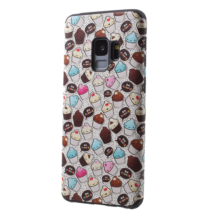 Embossed Pattern Soft TPU Mobile Shell for Samsung Galaxy S9 SM-G960 - Cup Cakes-3