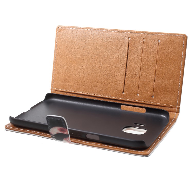 Pattern Printing Leather Wallet Stand Case for Samsung Galaxy J2 Pro 2018 - Wolf Howling at the Moon-9