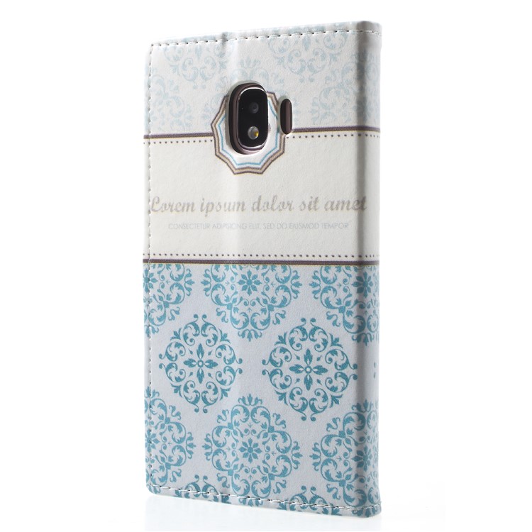 Pattern Printing PU Leather Mobile Case for Samsung Galaxy J2 Pro 2018 - Damask Flower-2