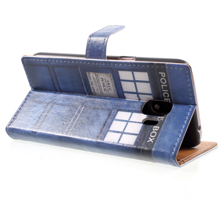 Patterned Leather Wallet Stand Mobile Cover for Samsung Galaxy J2 Pro 2018 - Police Public Call Box-5