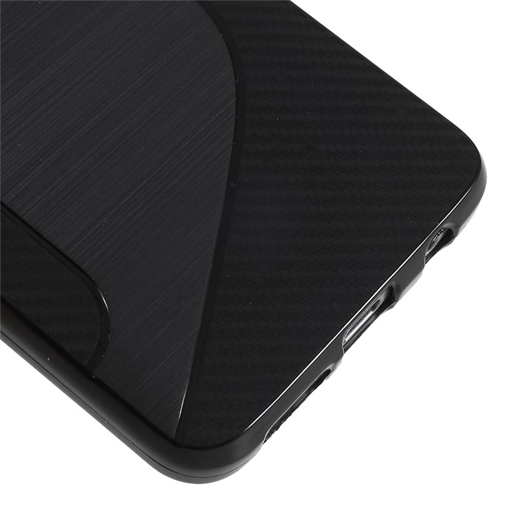 100Pcs/Set S Shape Carbon Fiber Brushed TPU Case for Samsung Galaxy S9 G960 - Black-5