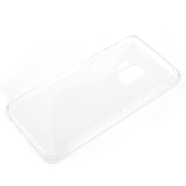 100Pcs/Set S Shape Carbon Fiber Brushed TPU Cover for Samsung Galaxy S9 G960 - White-6
