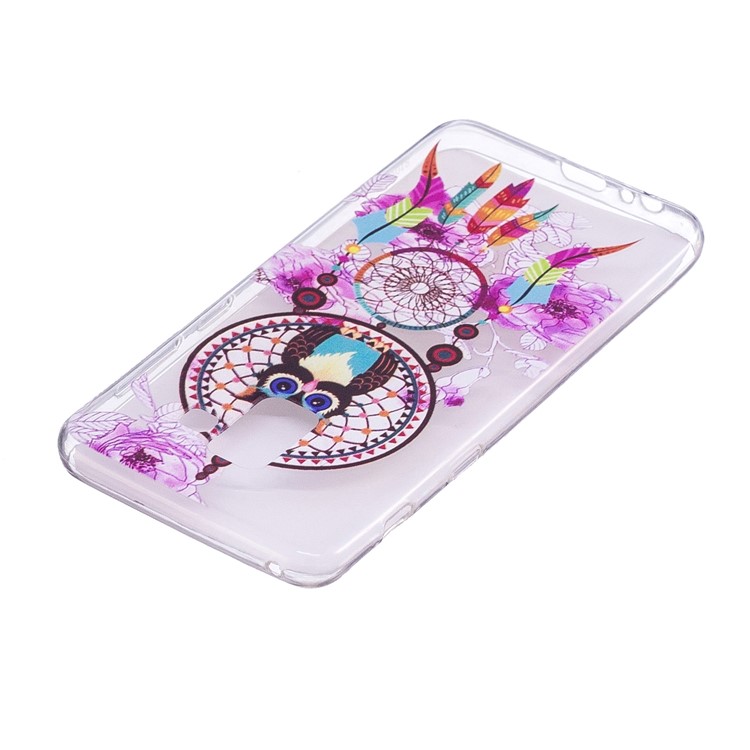 Embossment Patterned TPU Soft Back Case for Samsung Galaxy A8 (2018) - Owl on Dream Catcher-4