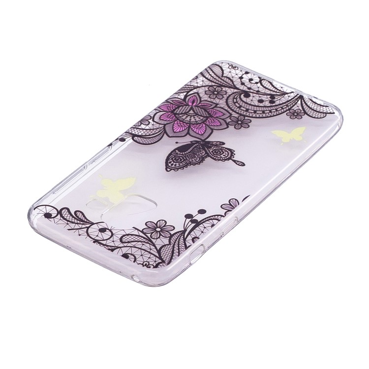 Embossment Patterned TPU Soft Back Cover for Samsung Galaxy A8 (2018) - Flower and Butterfly-4