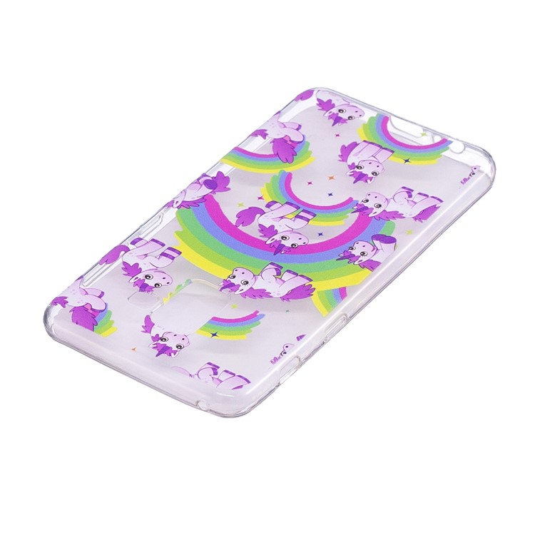 Embossment Patterned TPU Soft Back Casing for Samsung Galaxy A8 (2018) - Unicorns and Rainbow-4