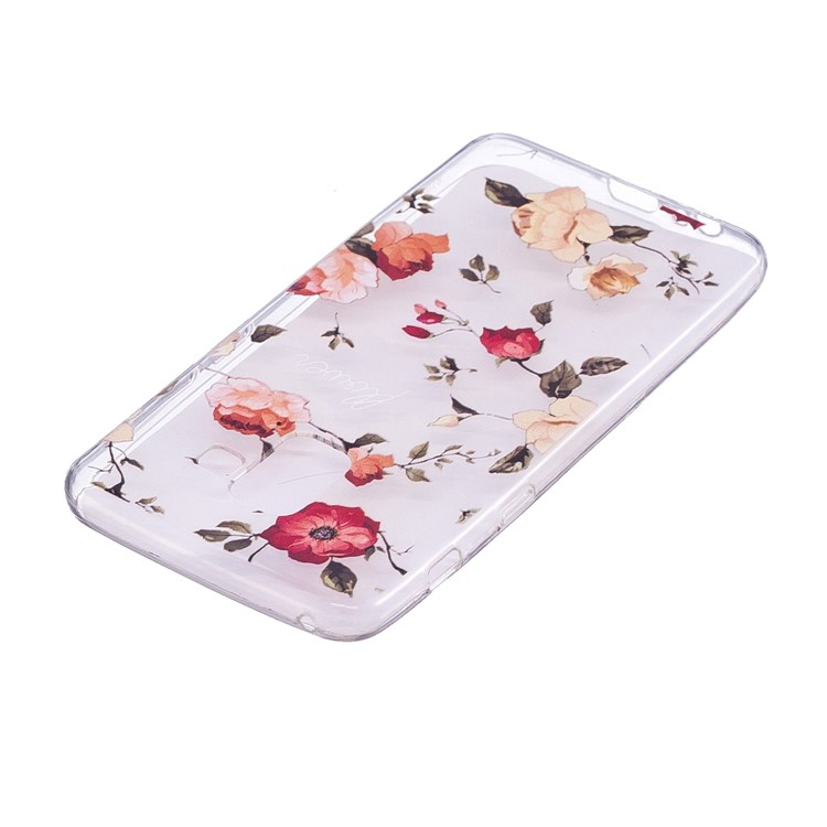 Embossment Patterned TPU Soft Back Mobile Phone Case for Samsung Galaxy A8 (2018) - Flowers-4