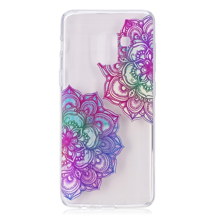 Embossment Patterned TPU Soft Back Mobile Phone Casing for Samsung Galaxy A8 (2018) - Lotus-2