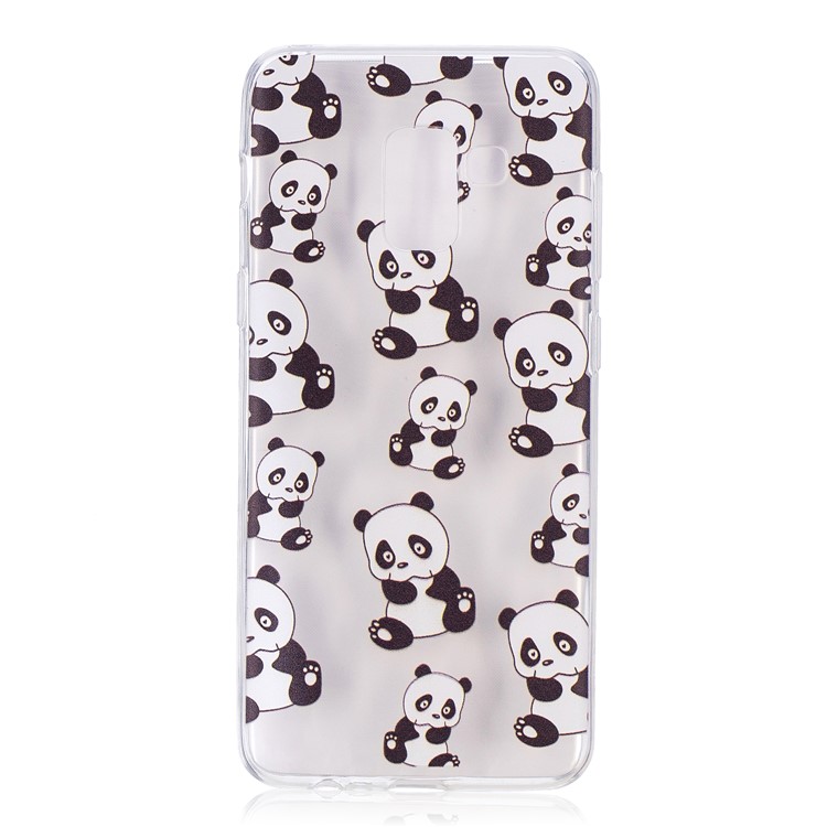 Embossment Patterned TPU Soft Protective Case for Samsung Galaxy A8 (2018) - Pandas-2