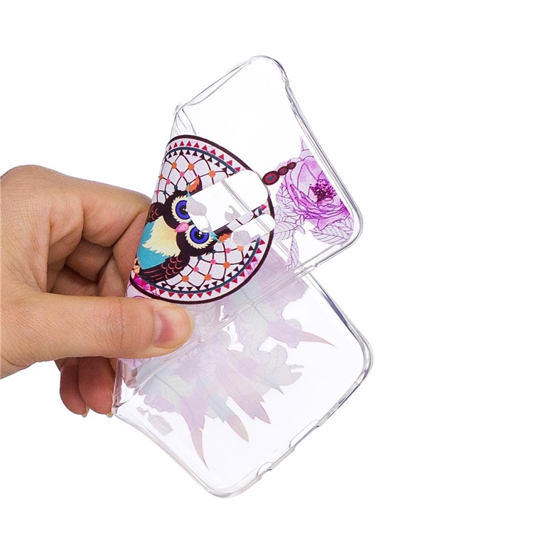 Embossment Patterned TPU Soft Back Case for Samsung Galaxy S9 SM-G960 - Owl on Dream Catcher-5