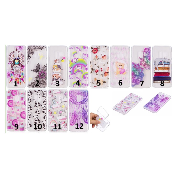 Embossment Patterned TPU Soft Back Case for Samsung Galaxy S9 SM-G960 - Owl on Dream Catcher-6