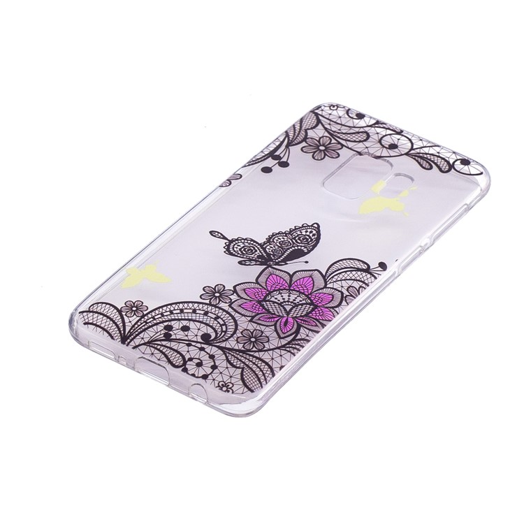 Embossment Patterned TPU Soft Back Cover for Samsung Galaxy S9 SM-G960 - Flower and Butterfly-3