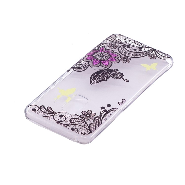Embossment Patterned TPU Soft Back Cover for Samsung Galaxy S9 SM-G960 - Flower and Butterfly-4