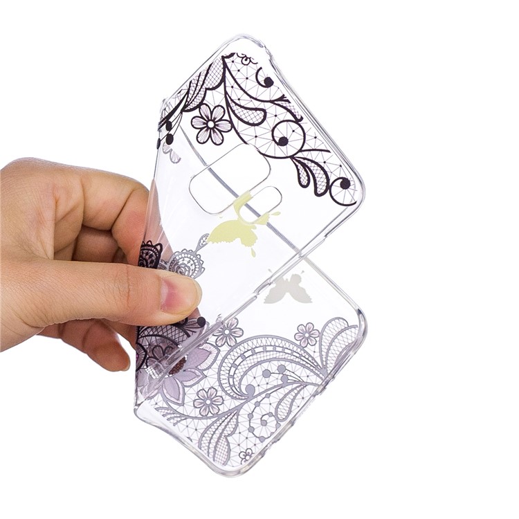 Embossment Patterned TPU Soft Back Cover for Samsung Galaxy S9 SM-G960 - Flower and Butterfly-5