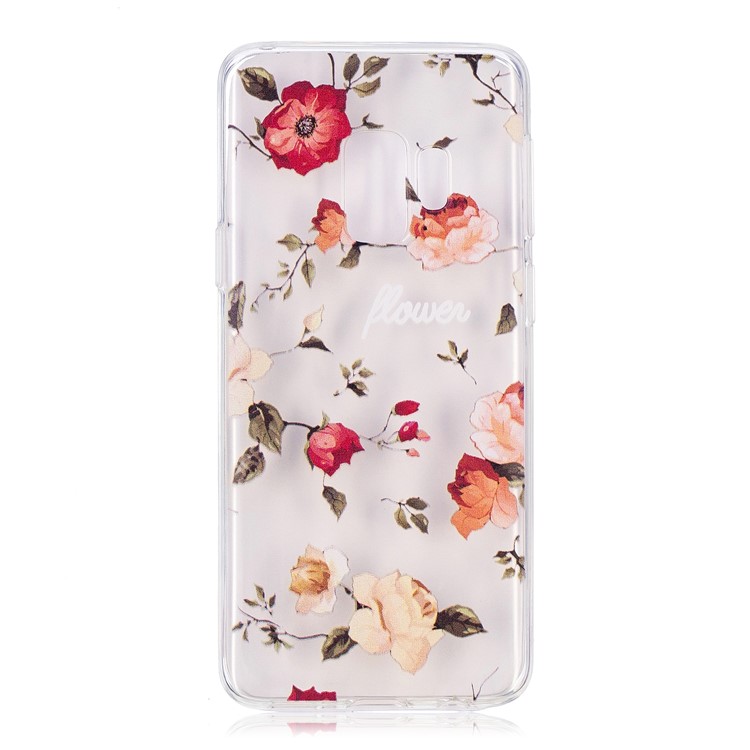 Embossment Patterned TPU Soft Case for Samsung Galaxy S9 SM-G960 - Flowers-2