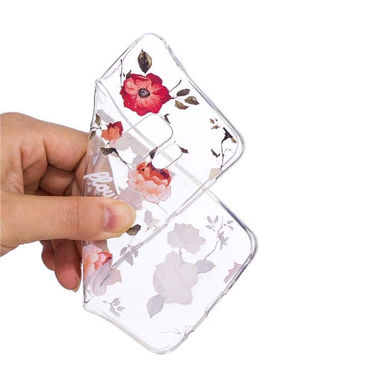 Embossment Patterned TPU Soft Case for Samsung Galaxy S9 SM-G960 - Flowers-5