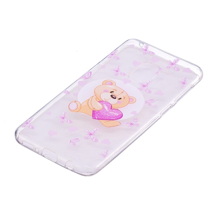 Embossment Patterned TPU Soft Cover for Samsung Galaxy S9 SM-G960 - Bear and Heart-3