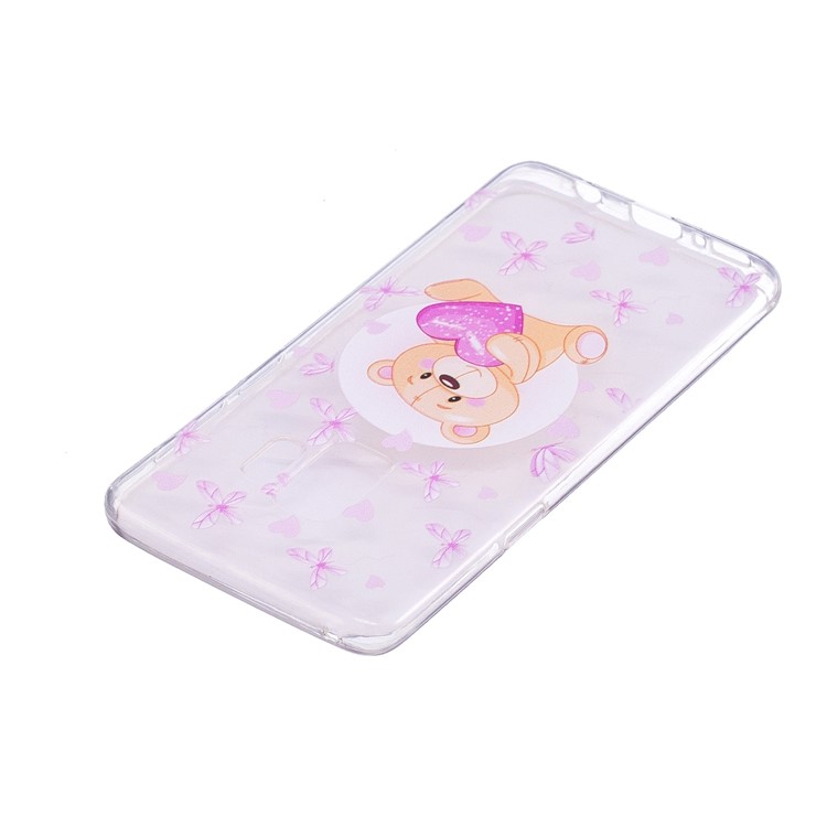 Embossment Patterned TPU Soft Cover for Samsung Galaxy S9 SM-G960 - Bear and Heart-4