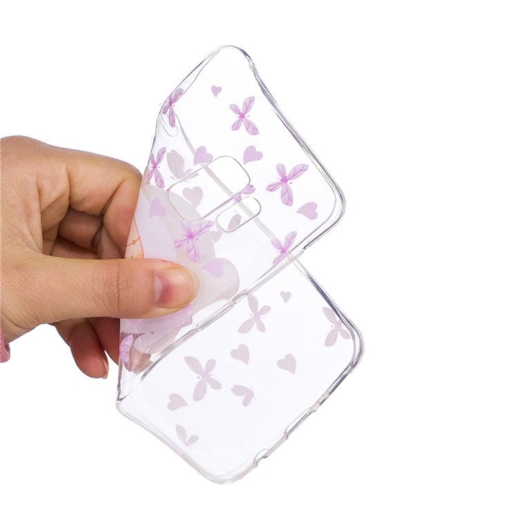 Embossment Patterned TPU Soft Cover for Samsung Galaxy S9 SM-G960 - Bear and Heart-5
