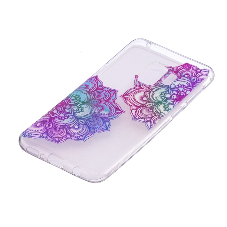 Embossment Patterned TPU Soft Casing for Samsung Galaxy S9 SM-G960 - Lotus-3