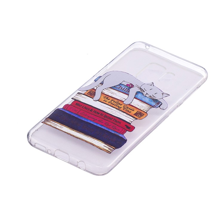 Embossment Patterned TPU Soft Shell for Samsung Galaxy S9 SM-G960 - Cat on Books-3
