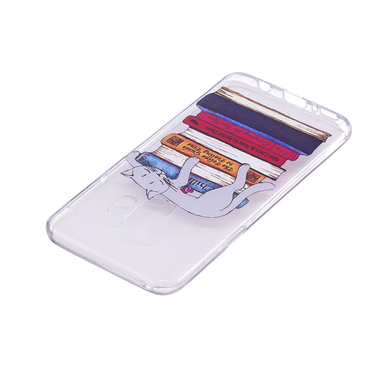 Embossment Patterned TPU Soft Shell for Samsung Galaxy S9 SM-G960 - Cat on Books-4