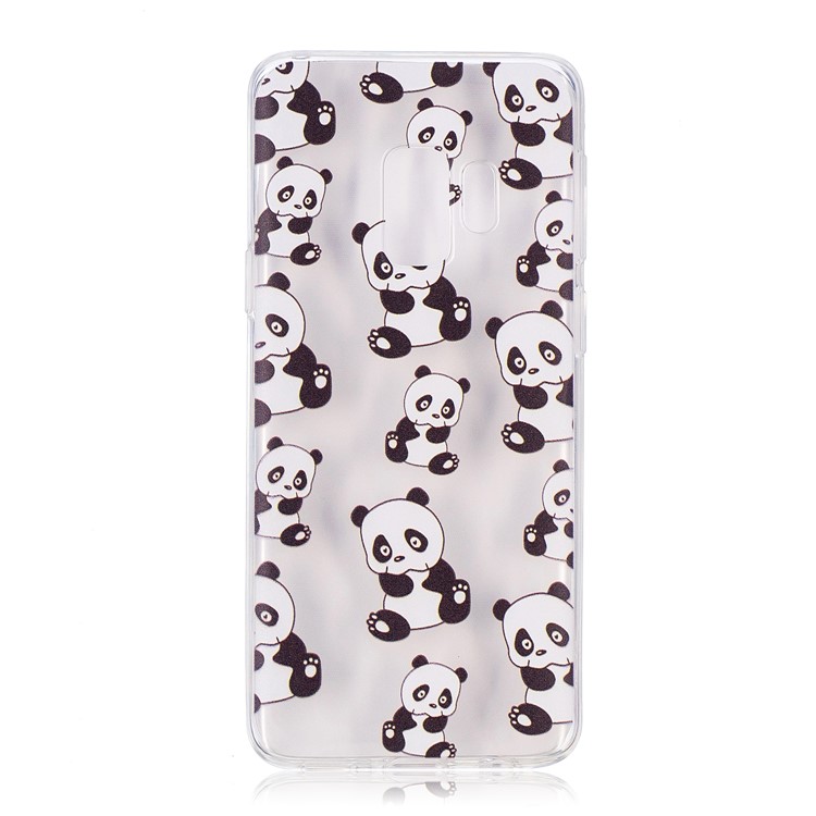 Embossment Patterned TPU Soft Cell Phone Case for Samsung Galaxy S9 SM-G960 - Pandas-2