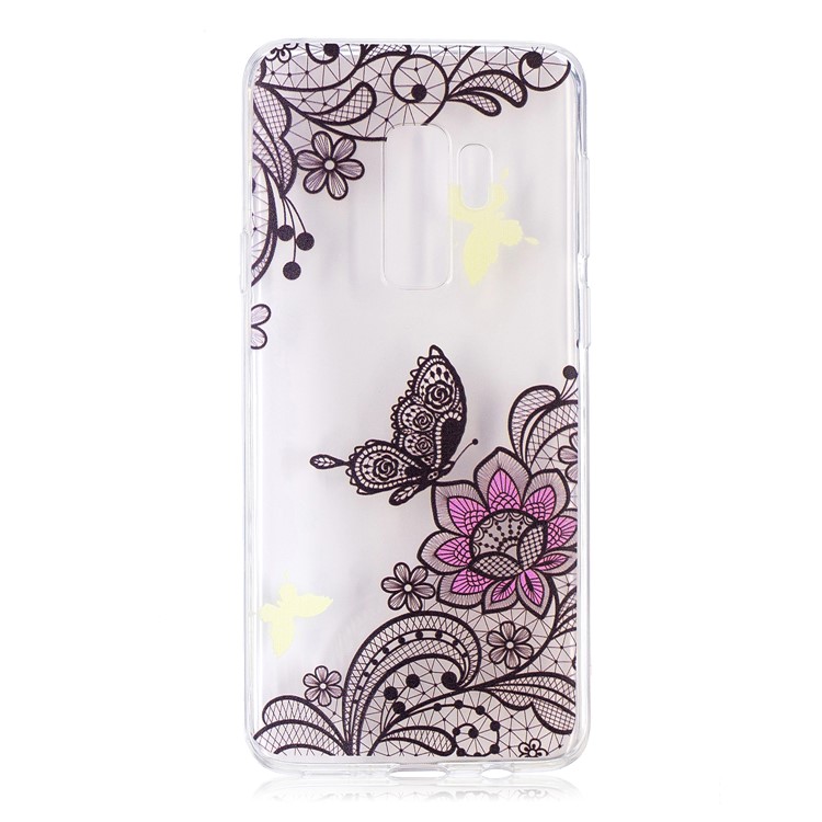 Embossment Patterned Soft TPU Gel Cover for Samsung Galaxy S9 Plus SM-G965 - Flower and Butterfly-2