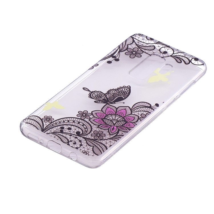 Embossment Patterned Soft TPU Gel Cover for Samsung Galaxy S9 Plus SM-G965 - Flower and Butterfly-3