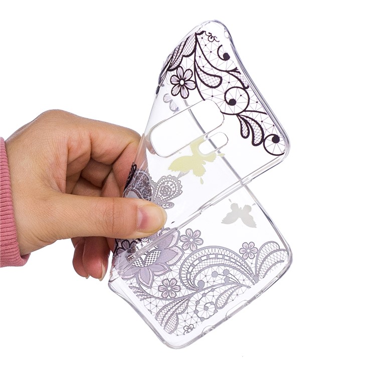 Embossment Patterned Soft TPU Gel Cover for Samsung Galaxy S9 Plus SM-G965 - Flower and Butterfly-5