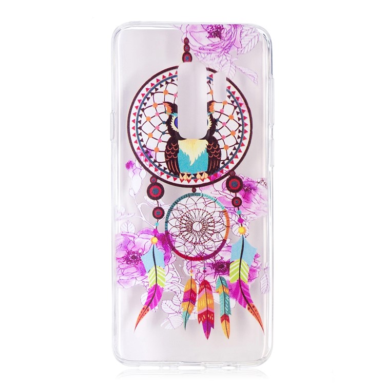 Embossment Patterned Soft TPU Back Case for Samsung Galaxy S9 Plus SM-G965 - Owl on Dream Catcher-2