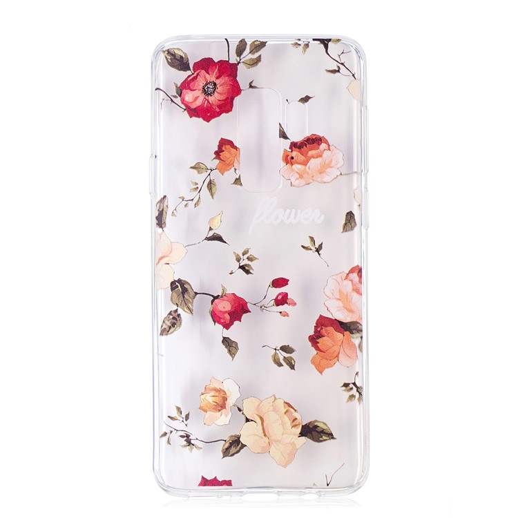 Embossment Patterned Soft TPU Cell Phone Cover for Samsung Galaxy S9 Plus SM-G965 - Flowers-2