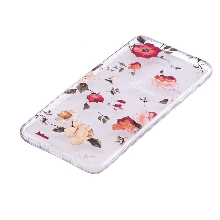 Embossment Patterned Soft TPU Cell Phone Cover for Samsung Galaxy S9 Plus SM-G965 - Flowers-3