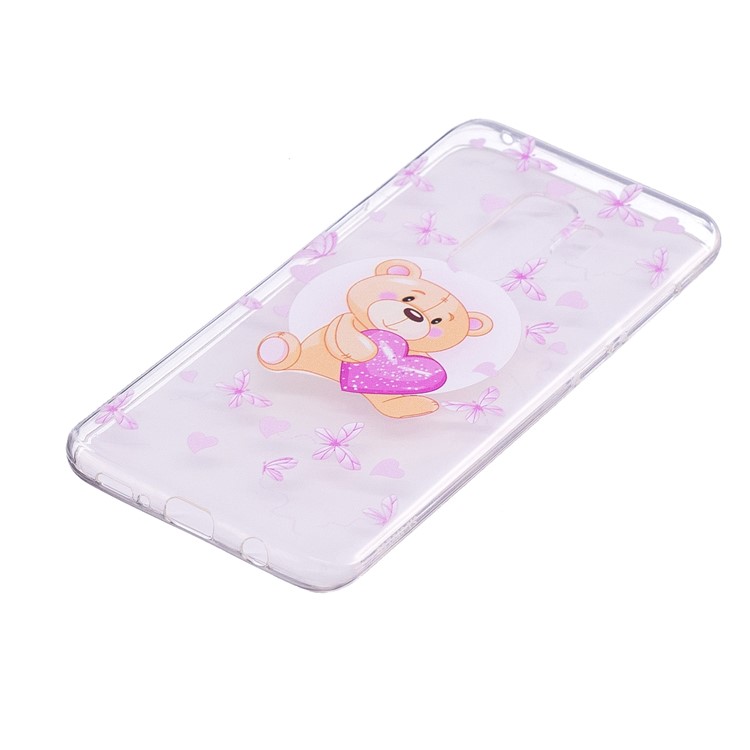 Embossment Patterned Soft TPU Mobile Cover for Samsung Galaxy S9 Plus SM-G965 - Bear and Heart-3