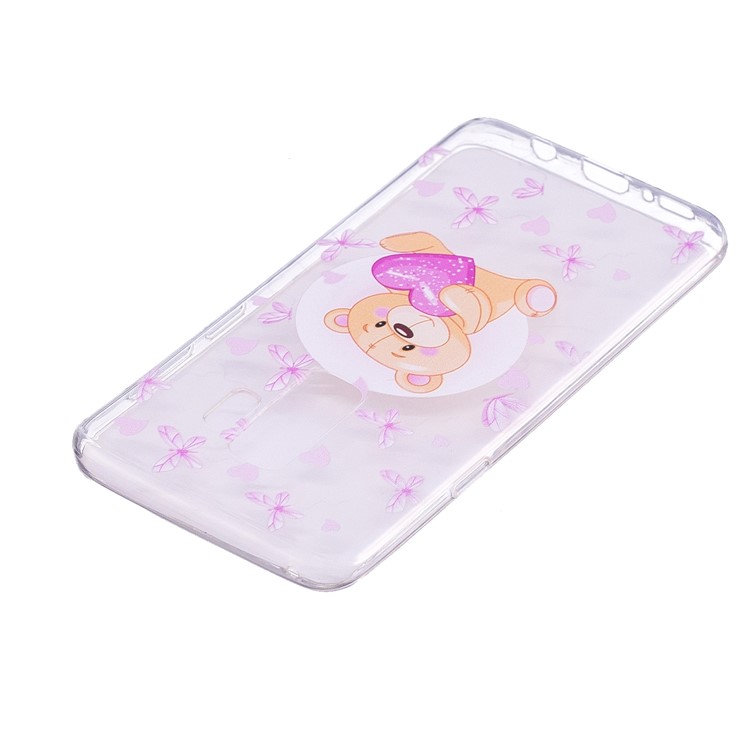 Embossment Patterned Soft TPU Mobile Cover for Samsung Galaxy S9 Plus SM-G965 - Bear and Heart-4